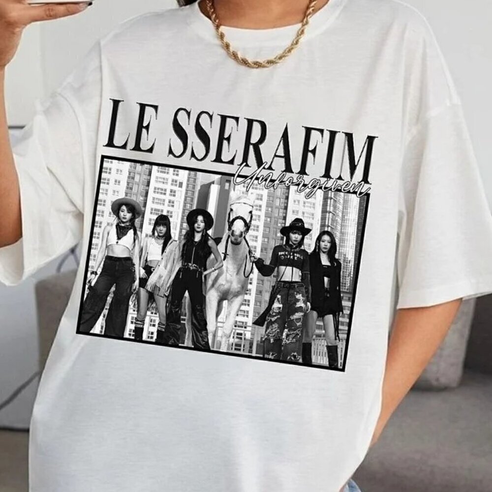 LE SSERAFIM FEARLESS Kpop Girl Group Fan Graphic Streetwear T-Shirt